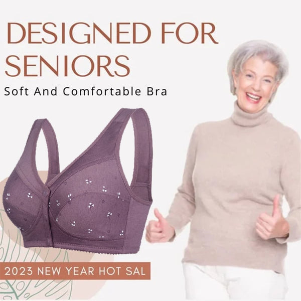 Daisy Bra Design for Senior Front Closure Cotton Bra