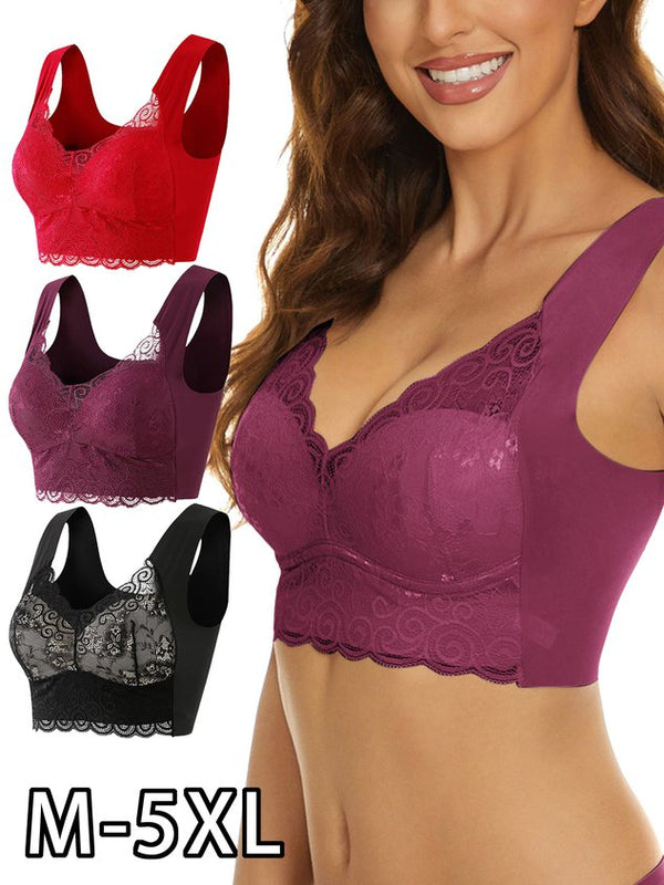 Women's Gathering Side Breasts Seamless Bras