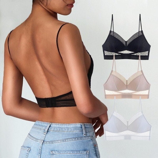 Oldlovedream Bra - Low Back Wireless Lifting Lace Bra