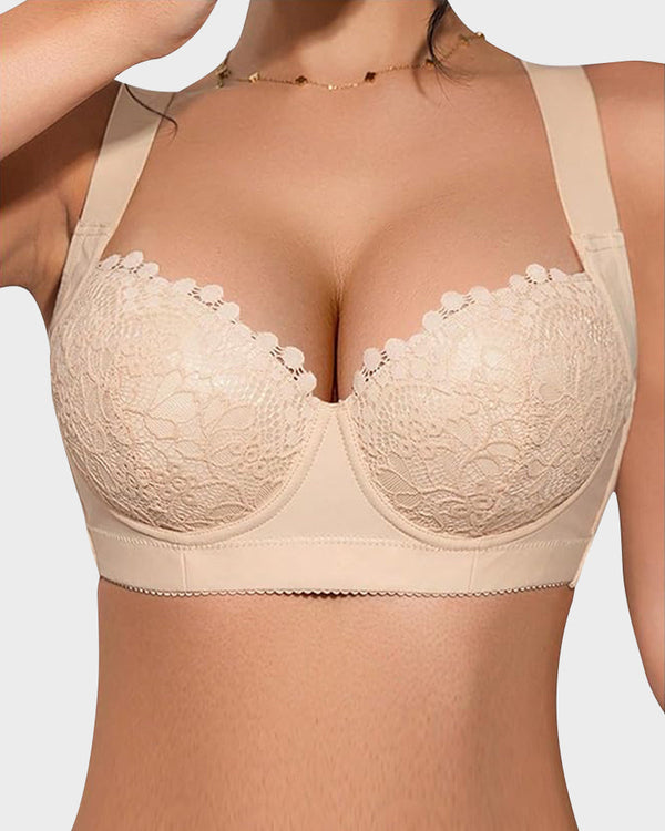 Elegant Lace Push Up Underwire Bra