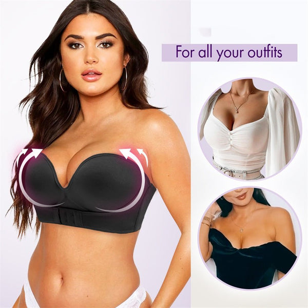 Front Buckle Strapless Wireless Bra